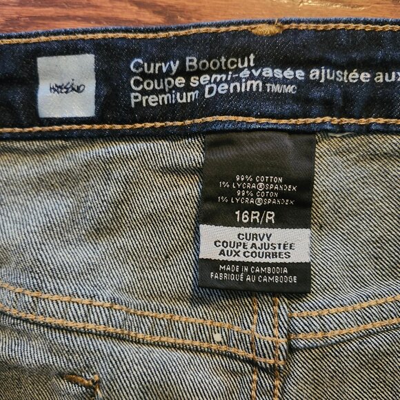 Mossimo Curvy Bootcut Jeans Women’s Size 16 Regula Blue Premium Denim 99% Cotton - Picture 3 of 12